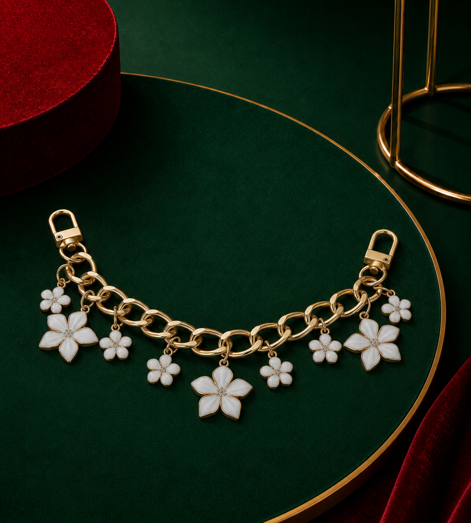 Bag Charm florzinhas brancas | Art in Bags