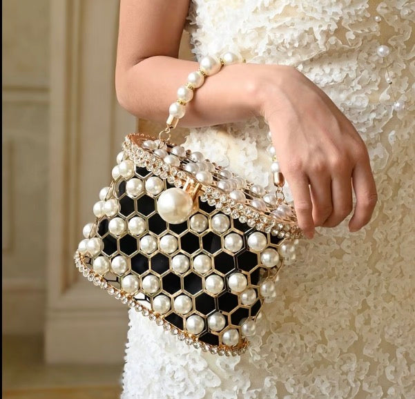 Néctar - Bolsa Colmeia e metal | Art in Bags.