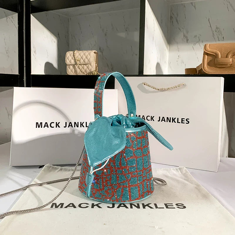 Strass Xadrez feminino Diamante Bolsa de Noite, Festa de Casamento Bolsa de Embreagem, Bolsa Feminina, Ombro Bolsa Mensageiro, Azul, Designer de Luxo