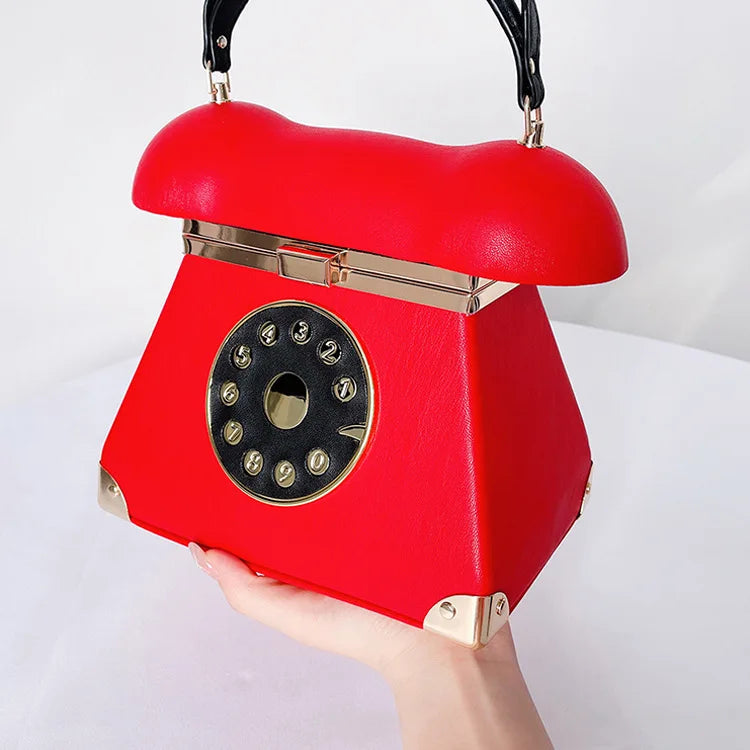 Bolsa de couro em forma de telefone para mulheres, Designer Party Clutch Purse, Chic Shoulder Bags, Feminino Crossbody Totes