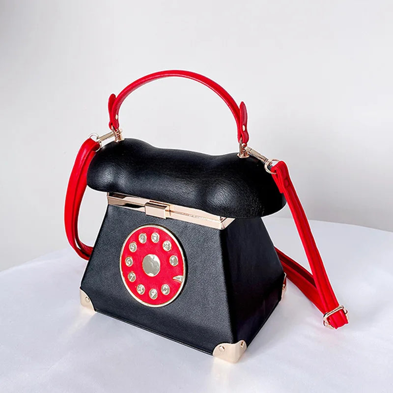 Bolsa de couro em forma de telefone para mulheres, Designer Party Clutch Purse, Chic Shoulder Bags, Feminino Crossbody Totes