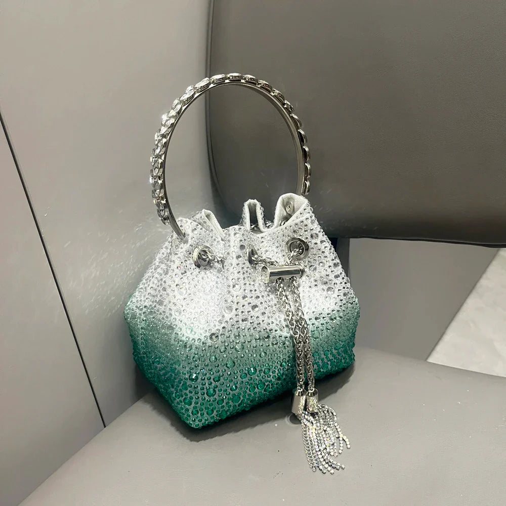 Alça strass bolsa de embreagem noite bolsas e bolsa designer luxo bolsa ombro cristal brilhante bolsa embreagem balde