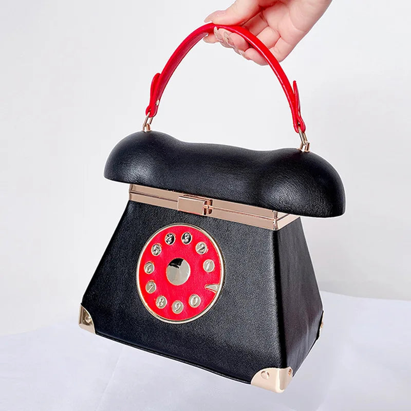 Bolsa de couro em forma de telefone para mulheres, Designer Party Clutch Purse, Chic Shoulder Bags, Feminino Crossbody Totes
