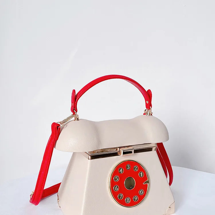 Bolsa de couro em forma de telefone para mulheres, Designer Party Clutch Purse, Chic Shoulder Bags, Feminino Crossbody Totes