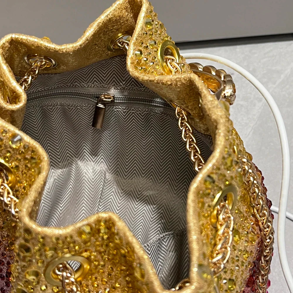 Alça strass bolsa de embreagem noite bolsas e bolsa designer luxo bolsa ombro cristal brilhante bolsa embreagem balde