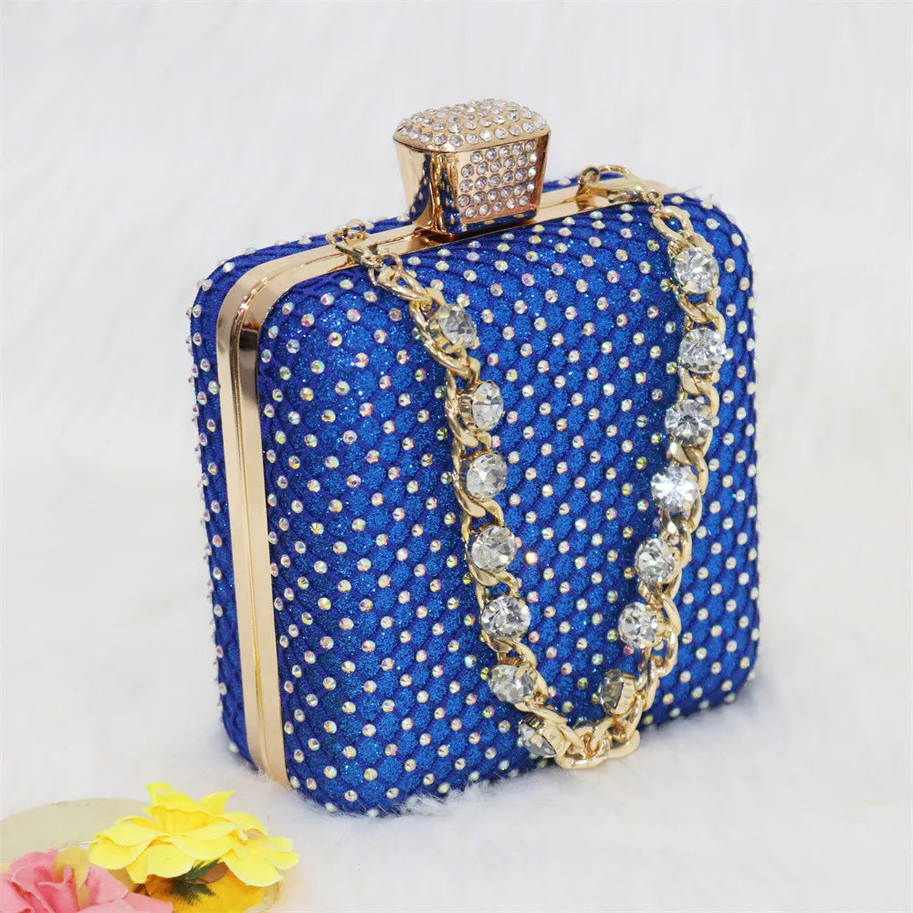 Estilo oco Mulheres Dia Clutch Festa Casamento Ombro Cadeia Sacos De Noite Bolsas De Diamantes Bolsa 2023 Novo