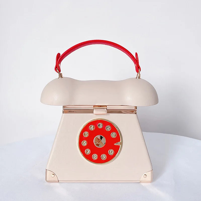Bolsa de couro em forma de telefone para mulheres, Designer Party Clutch Purse, Chic Shoulder Bags, Feminino Crossbody Totes