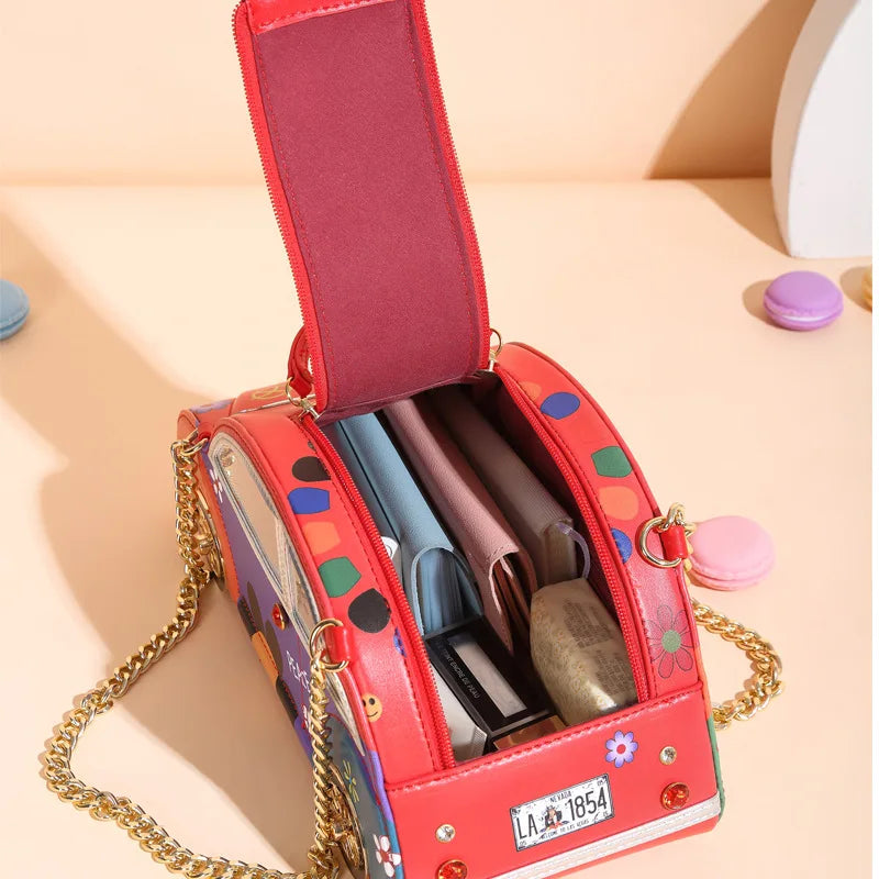 Estilo do carro do vintage saco bolsas e bolsas para as mulheres costura cor corrente sacos de ombro festa embreagem feminina designer marca totes