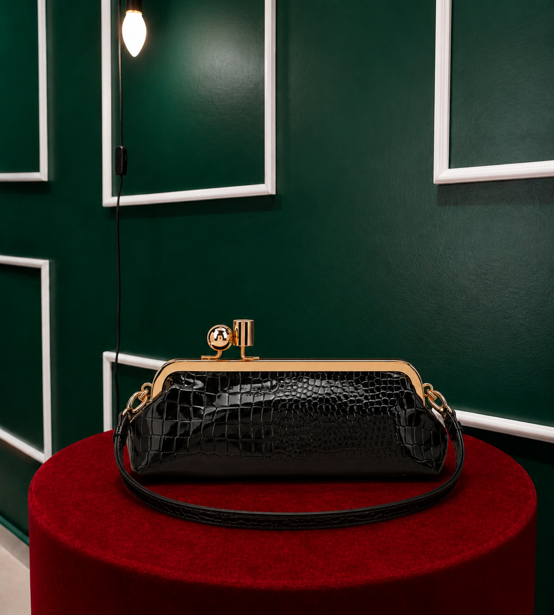 VelvetBag – Bolsa Fecho Dourado | Art in Bags