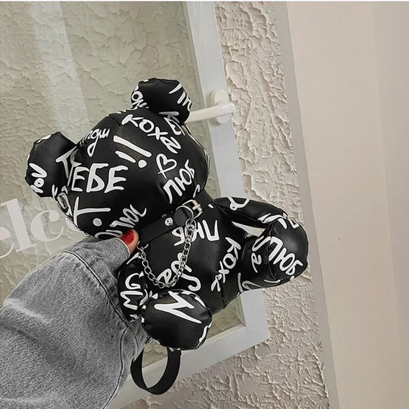 2023 mulheres kawaii 3d dos desenhos animados urso bolsas e bolsas para moda feminina designer corrente sacos de ombro meninas casual crossbody saco