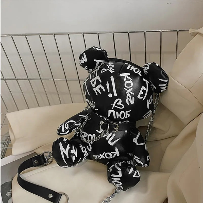 2023 mulheres kawaii 3d dos desenhos animados urso bolsas e bolsas para moda feminina designer corrente sacos de ombro meninas casual crossbody saco
