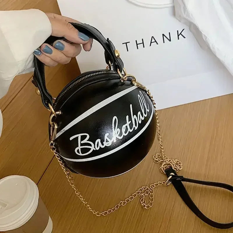 Ins feminino super quente personalizado saco de basquete novo versátil um ombro crossbody saco edição coreana saco redondo