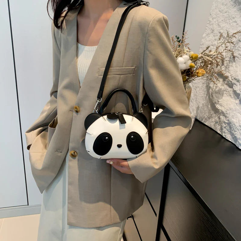 Cute Panda Cartoon Crossbody Bag para meninas, bolsa de ombro portátil, versátil, moda casual, nova, 2024