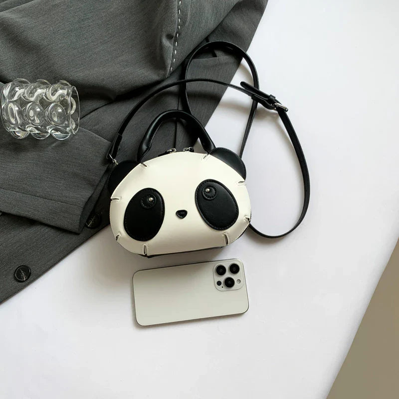 Cute Panda Cartoon Crossbody Bag para meninas, bolsa de ombro portátil, versátil, moda casual, nova, 2024
