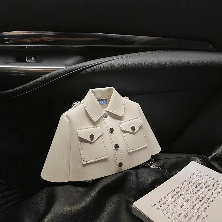 Bolsa crossbody de corrente pequena para mulheres, forma de roupas criativas, bolsa de ombro, 2023