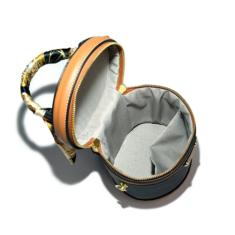 Bolsa de ombro cilíndrica feminina moda balde saco senhoras pequena bolsa designer couro genuíno crossbody sacos para mulheres sac