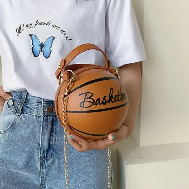 Ins feminino super quente personalizado saco de basquete novo versátil um ombro crossbody saco edição coreana saco redondo
