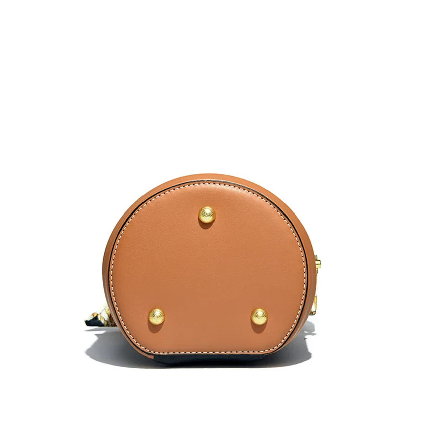 Bolsa de ombro cilíndrica feminina moda balde saco senhoras pequena bolsa designer couro genuíno crossbody sacos para mulheres sac