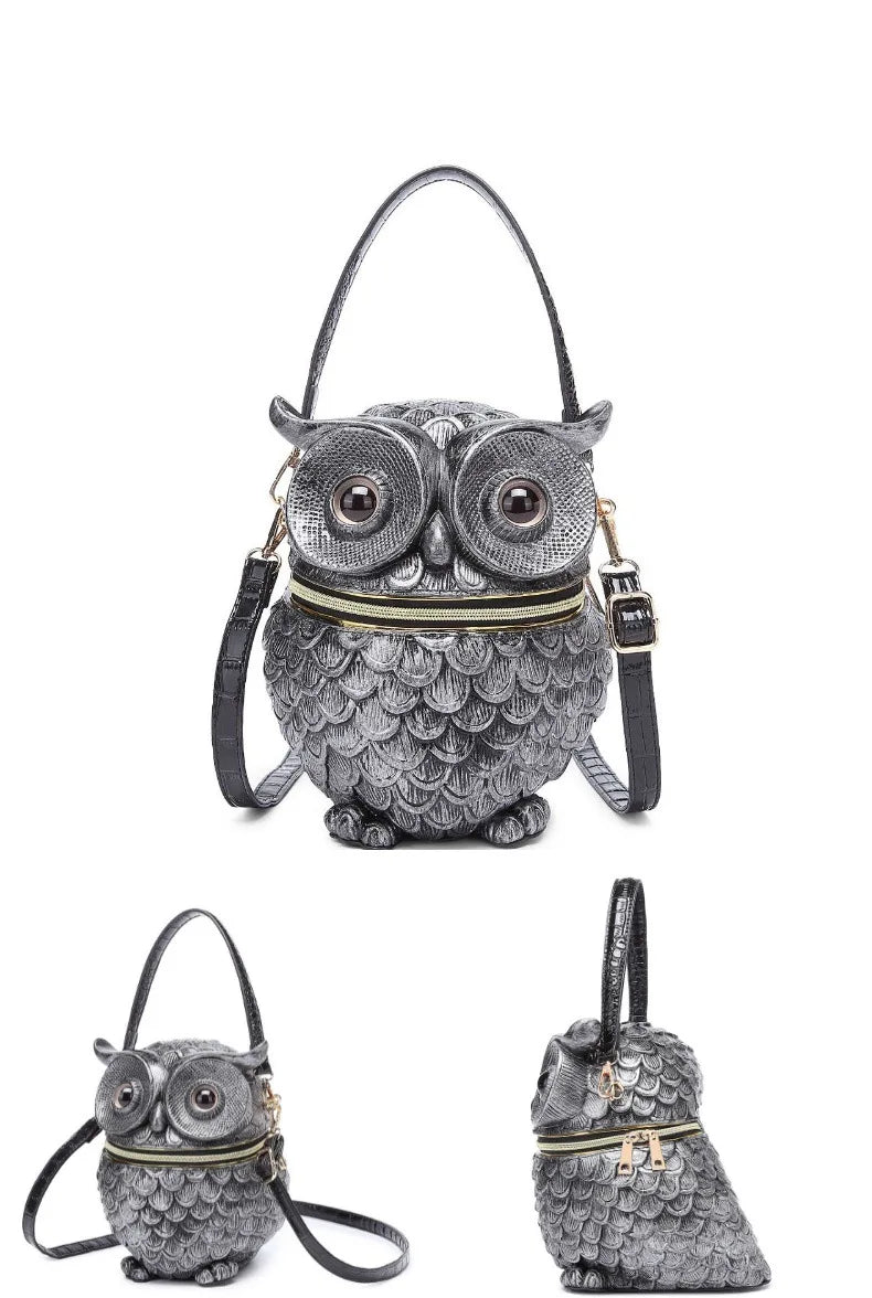 2025 verão nova bolsa de ombro de mão crossbody personalidade estilo coruja bolsa feminina em relevo à mão