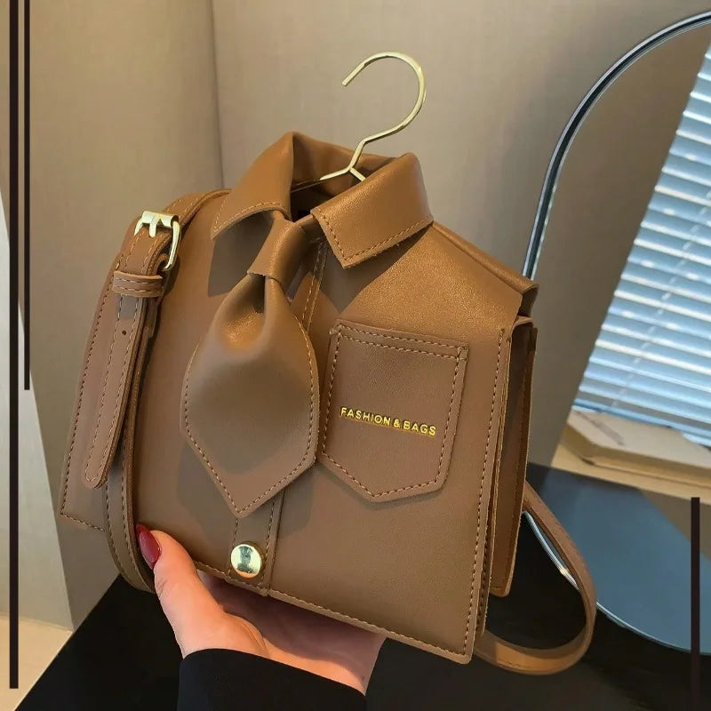Novidade bolsa crossbody em forma de gola engraçada para mulheres, bolsa de telefone com capa flip preta elegante, presente interessante