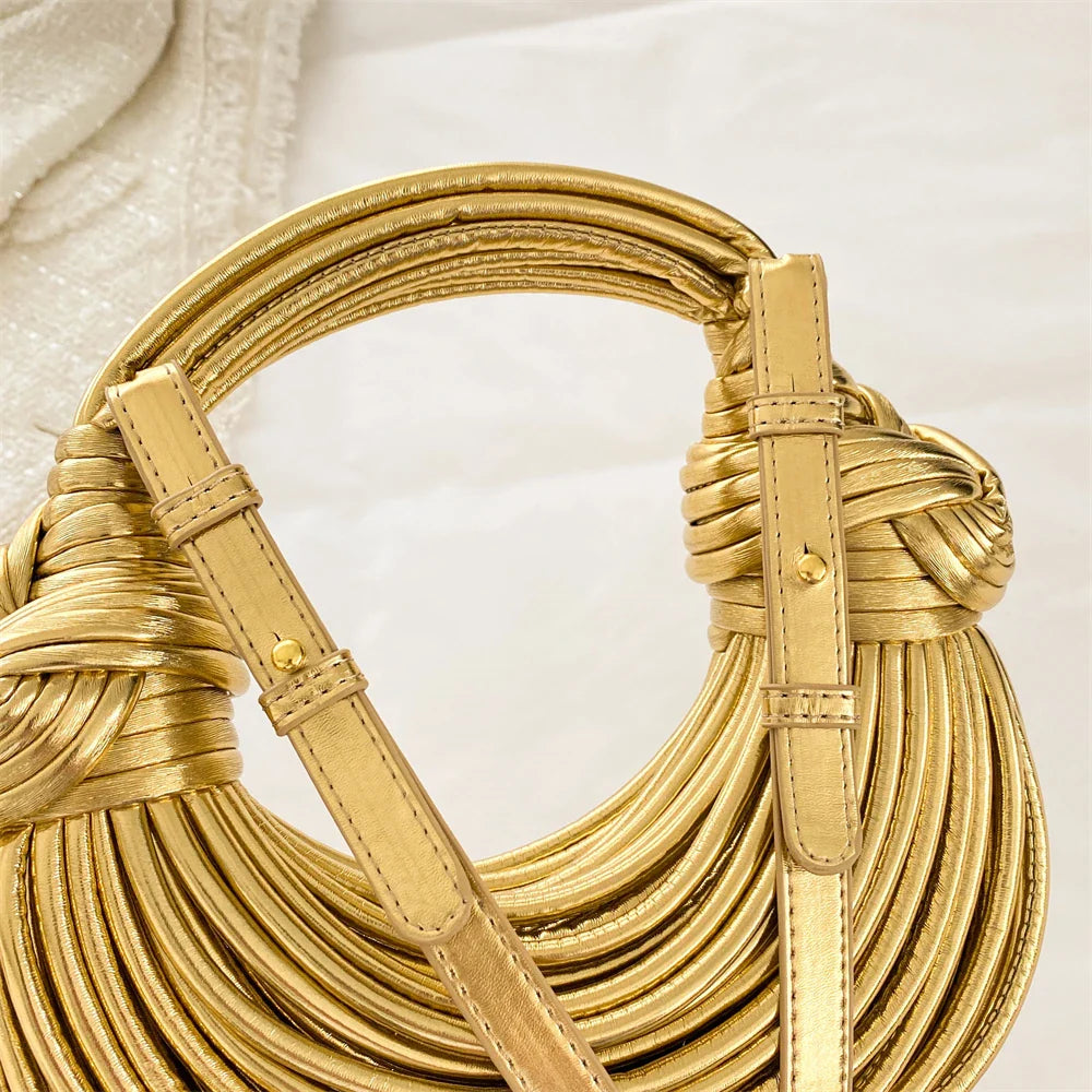 clutch festa feminina luxo bolsa feminina bolsa de festa MOODS Bolsas De Noite De Luxo Para As Mulheres Golden Noodle Knot Design Jantar Partido Clutch Bag 2023 Designer De Luxo Bolsas E Bolsas