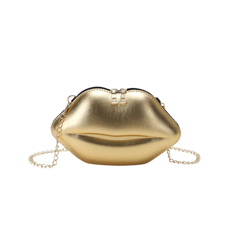 Bolsa de corrente em forma de boca legal para mulheres, design a laser, bolsa de ombro, bolsa crossbody, nova, moda, 2023