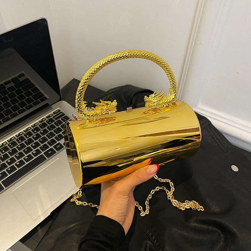 Designer acrílico saco de embreagem ouro prata feminino festa à noite saco metal brilhante ombro crossbody sacos luxo pequena bolsa