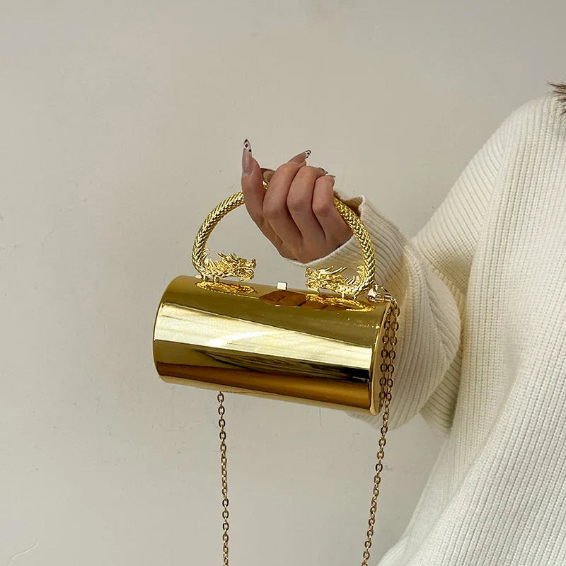 Designer acrílico saco de embreagem ouro prata feminino festa à noite saco metal brilhante ombro crossbody sacos luxo pequena bolsa