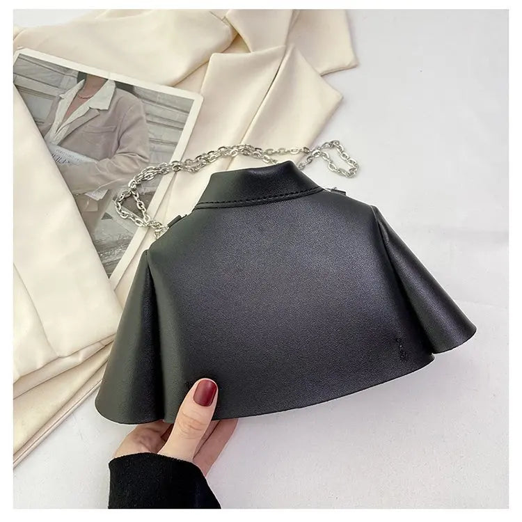 Bolsa crossbody de corrente pequena para mulheres, forma de roupas criativas, bolsa de ombro, 2023