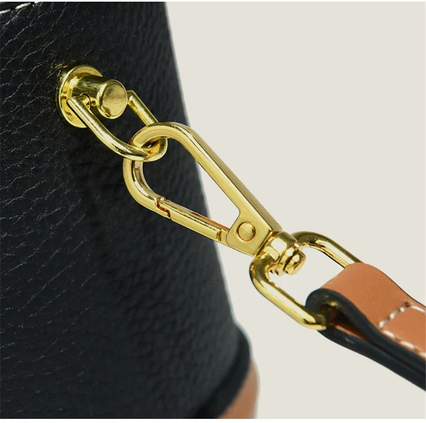 Bolsa de ombro cilíndrica feminina moda balde saco senhoras pequena bolsa designer couro genuíno crossbody sacos para mulheres sac