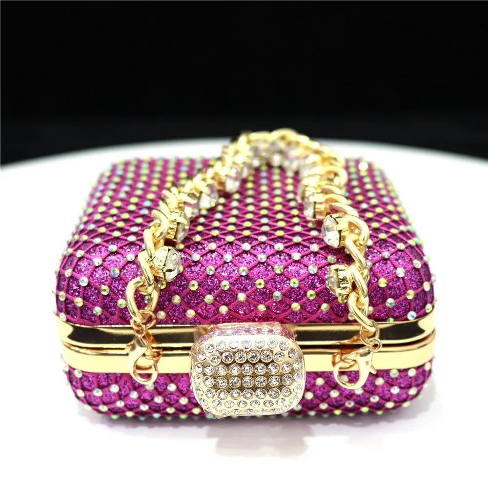 Estilo oco Mulheres Dia Clutch Festa Casamento Ombro Cadeia Sacos De Noite Bolsas De Diamantes Bolsa 2023 Novo