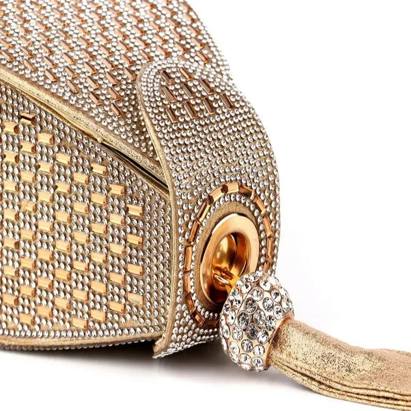 Strass sacos de noite de luxo para as mulheres novo em alta qualidade forma pirâmide moda chique ponto festa bolsa embreagem frete grátis