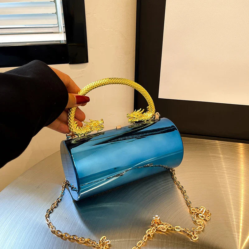 Designer acrílico saco de embreagem ouro prata feminino festa à noite saco metal brilhante ombro crossbody sacos luxo pequena bolsa