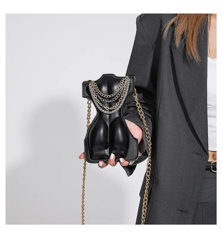 Mini bolsa crossbody com corrente para mulheres, bolsa de ombro casual, bolsa feminina, design novo, PU, mini bolsa, nova e elegante