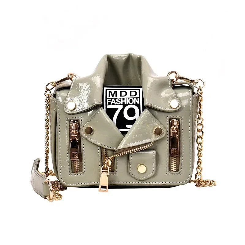 PU Leather Motorcycle Shoulder Bag, Messenger Handbag, Luxury Sac, Designer Bags, Jacket Shape, Marca Famosa, Moda Europeia