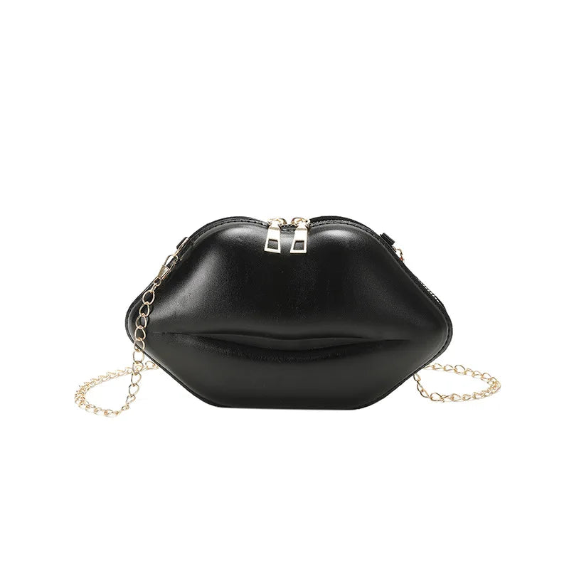 Bolsa de corrente em forma de boca legal para mulheres, design a laser, bolsa de ombro, bolsa crossbody, nova, moda, 2023