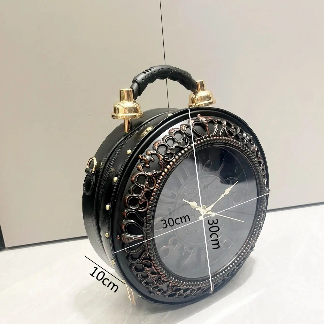 Bolsas e bolsas de designer de luxo bolsas de ombro engraçado em forma de relógio saco engraçado feminino redondo saco de couro do plutônio da mulher