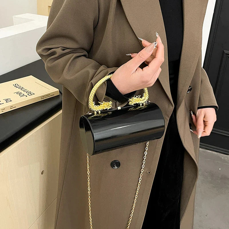 Designer acrílico saco de embreagem ouro prata feminino festa à noite saco metal brilhante ombro crossbody sacos luxo pequena bolsa