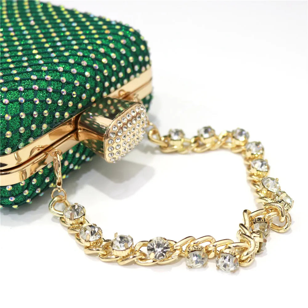 Estilo oco Mulheres Dia Clutch Festa Casamento Ombro Cadeia Sacos De Noite Bolsas De Diamantes Bolsa 2023 Novo