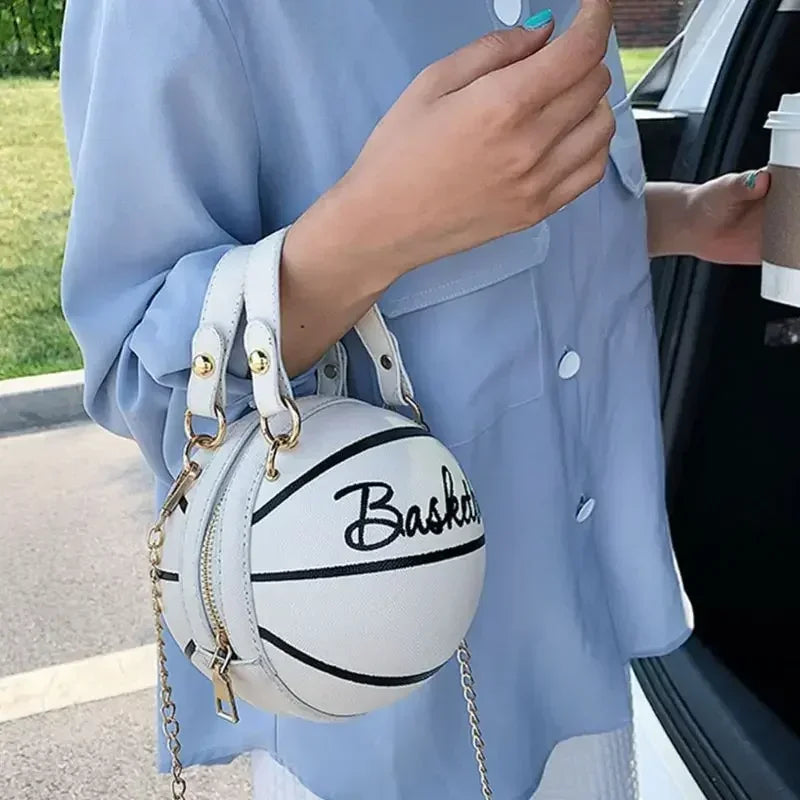 Ins feminino super quente personalizado saco de basquete novo versátil um ombro crossbody saco edição coreana saco redondo