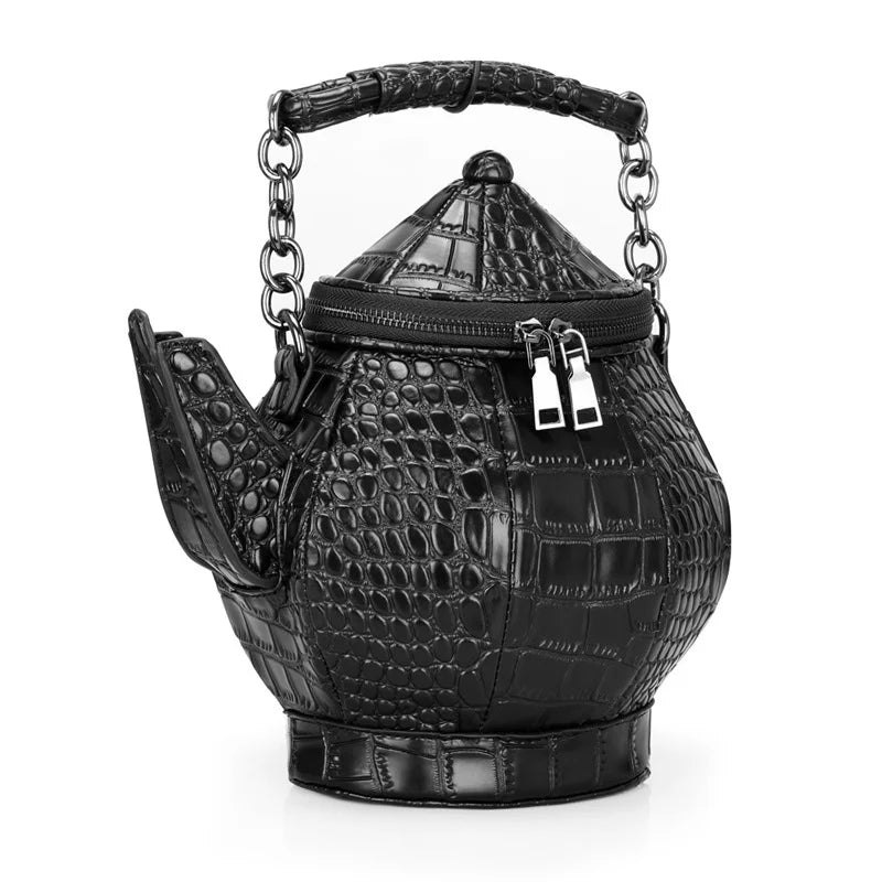 Bolsa crossbody em forma de bule para mulheres, bolsa engraçada, bolsa de ombro única legal para meninas