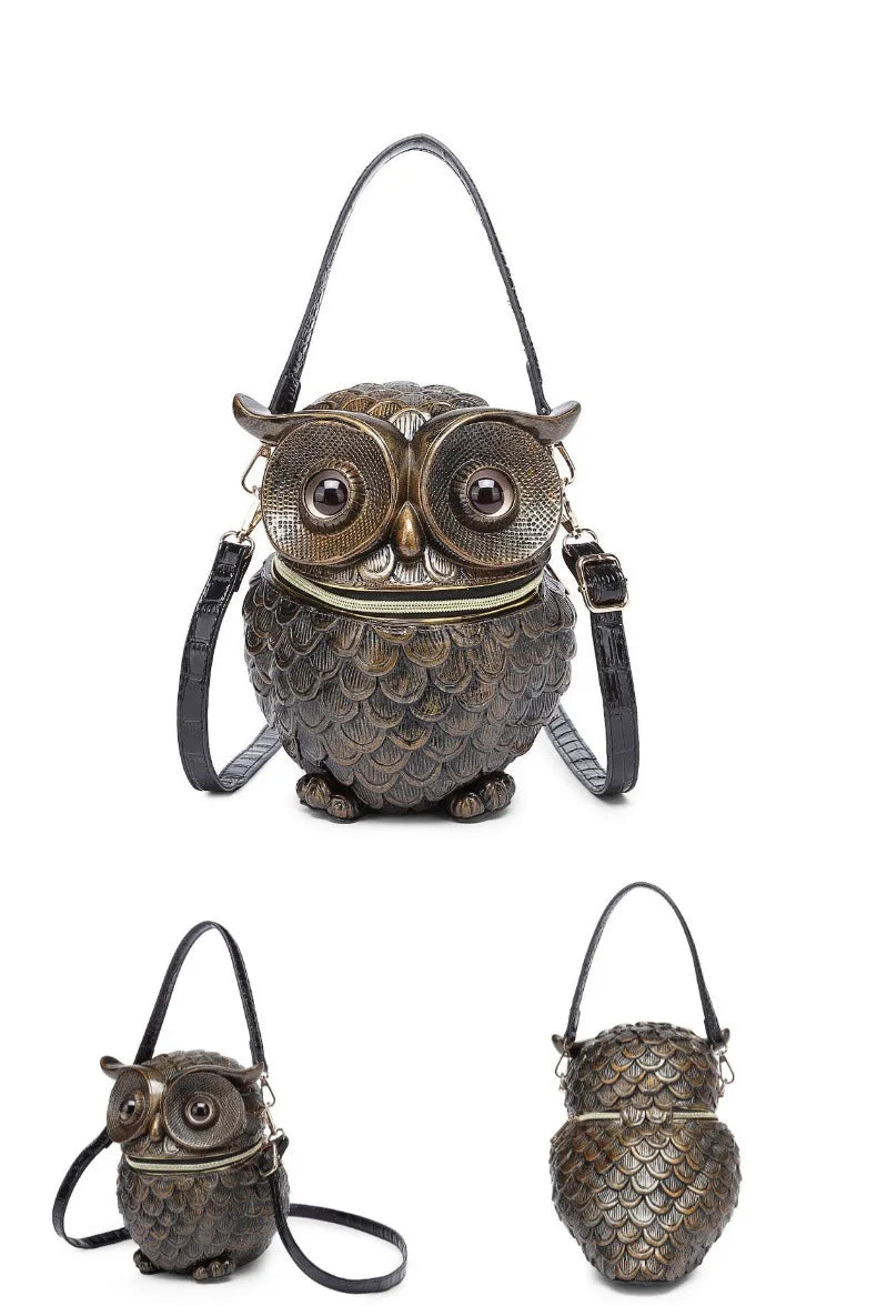 2025 verão nova bolsa de ombro de mão crossbody personalidade estilo coruja bolsa feminina em relevo à mão