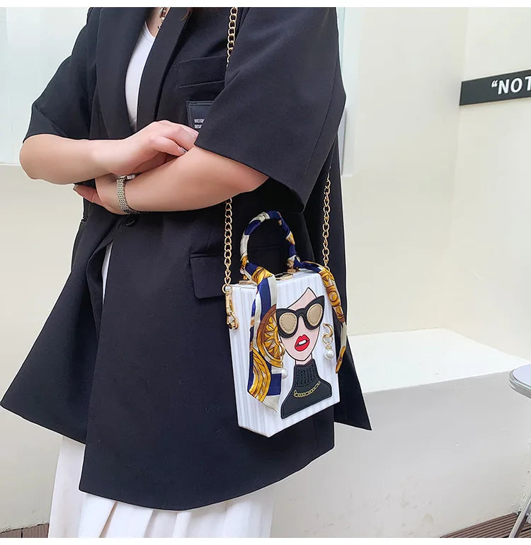 Sacos de noite para as mulheres 2024 nova moda bolsa ombro couro mulher dura alta qualidade hip hop festa luxo designer bolsa