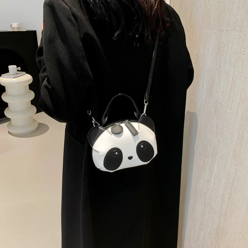 Cute Panda Cartoon Crossbody Bag para meninas, bolsa de ombro portátil, versátil, moda casual, nova, 2024