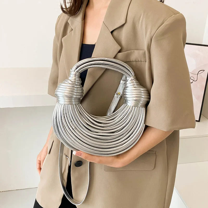 clutch festa feminina luxo bolsa feminina bolsa de festa MOODS Bolsas De Noite De Luxo Para As Mulheres Golden Noodle Knot Design Jantar Partido Clutch Bag 2023 Designer De Luxo Bolsas E Bolsas