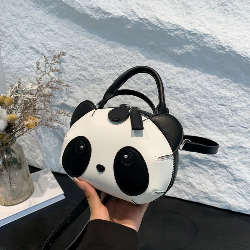 Cute Panda Cartoon Crossbody Bag para meninas, bolsa de ombro portátil, versátil, moda casual, nova, 2024