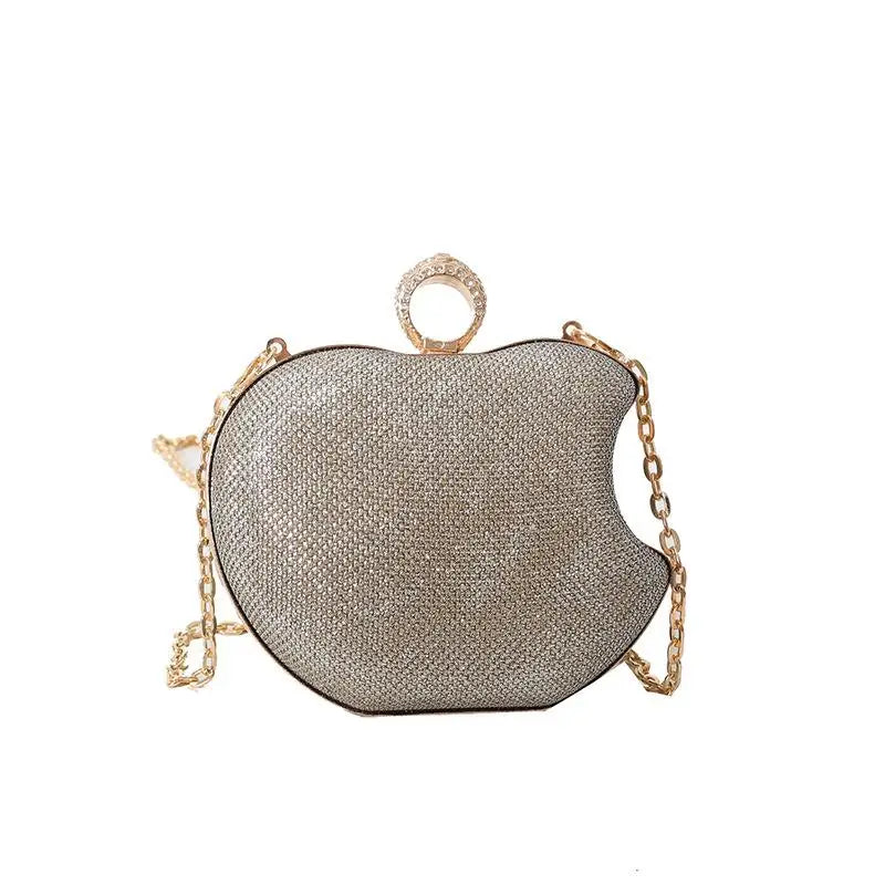Mini bolsa de mão em forma de maçã para festa, bolsa de noite 2024, nova venda quente, bolsa crossbody para mulheres, bolsa de corrente fofa para mulheres
