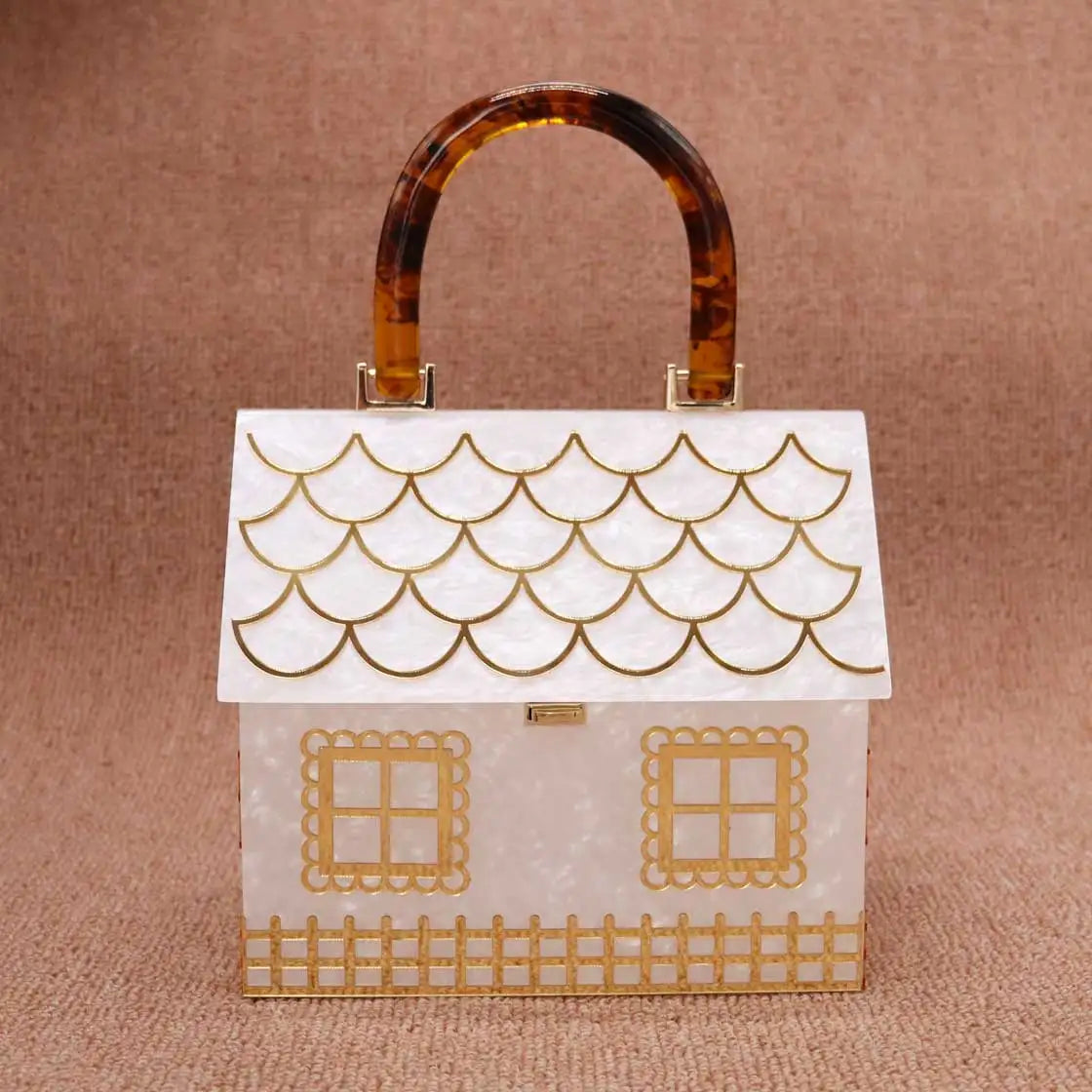 Khnmeet mais novo luxo branco acrílico casa designer bolsas femininas caixa tote sacos moda linda menina personalidade saco