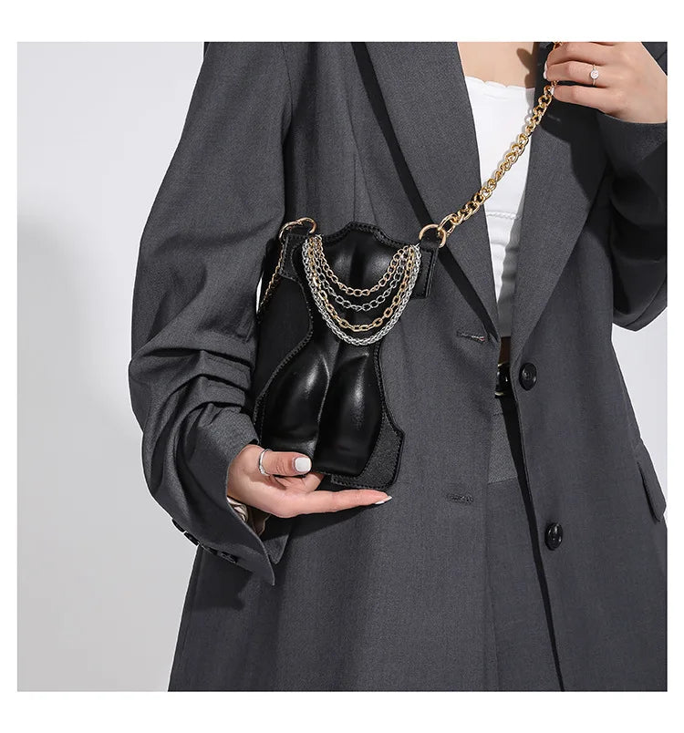 Mini bolsa crossbody com corrente para mulheres, bolsa de ombro casual, bolsa feminina, design novo, PU, mini bolsa, nova e elegante