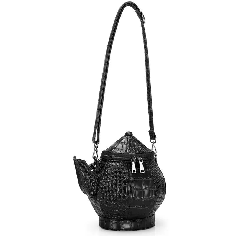 Bolsa crossbody em forma de bule para mulheres, bolsa engraçada, bolsa de ombro única legal para meninas